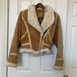Suede and furred tan jacket